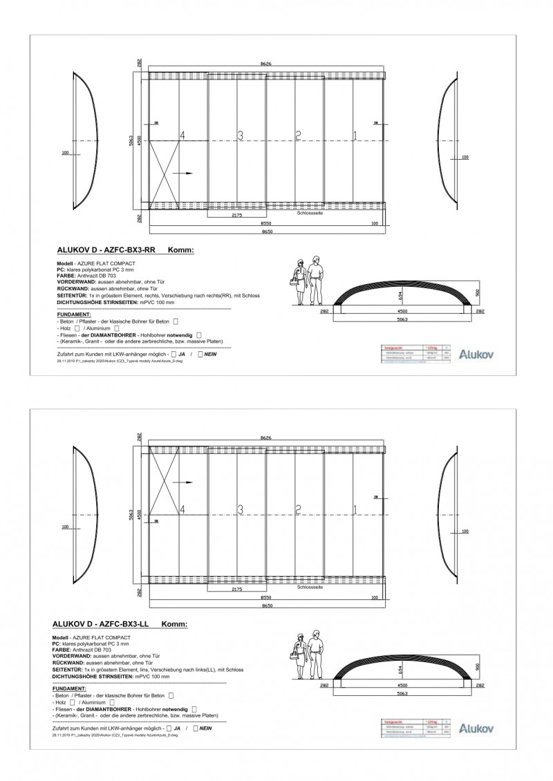 AZURE BOX flat compact 4,50 x 8,55m / 0,80m